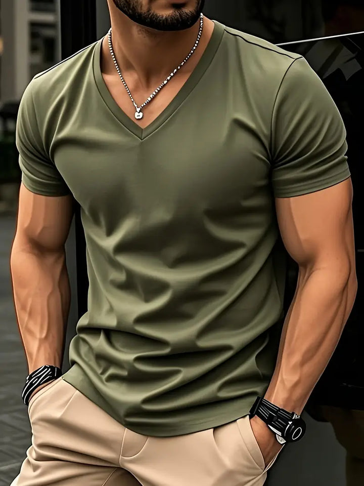 Fraga - Camiseta Elegante De Manga Corta