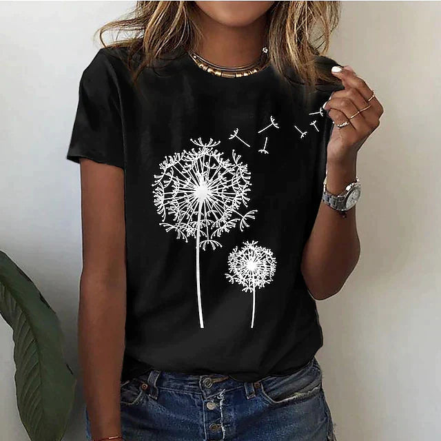 Rafaela - Camiseta Elegante Con Estampado De Diente De León