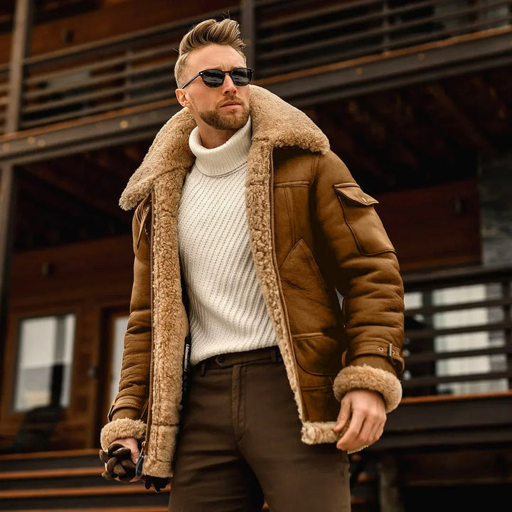 Franklyn - Chaqueta Casual de Piel Engrosada