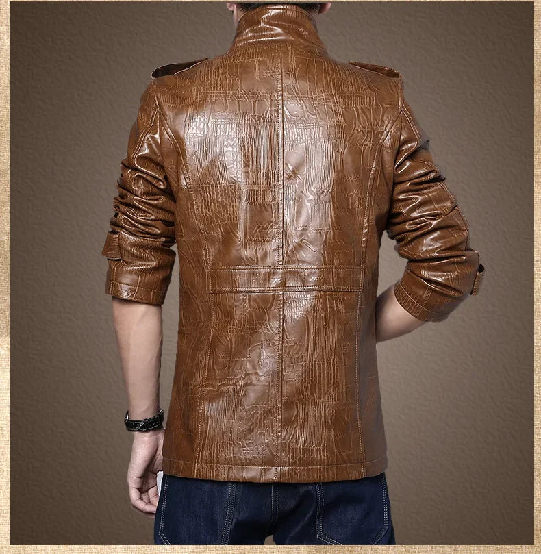 Hiram - Chaqueta de Piel Con Forro Polar