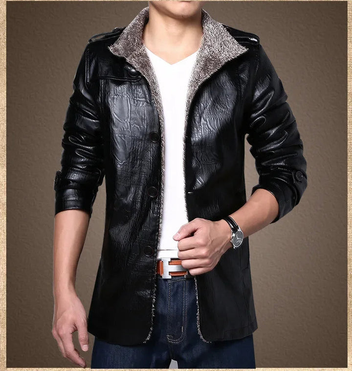 Hiram - Chaqueta de Piel Con Forro Polar