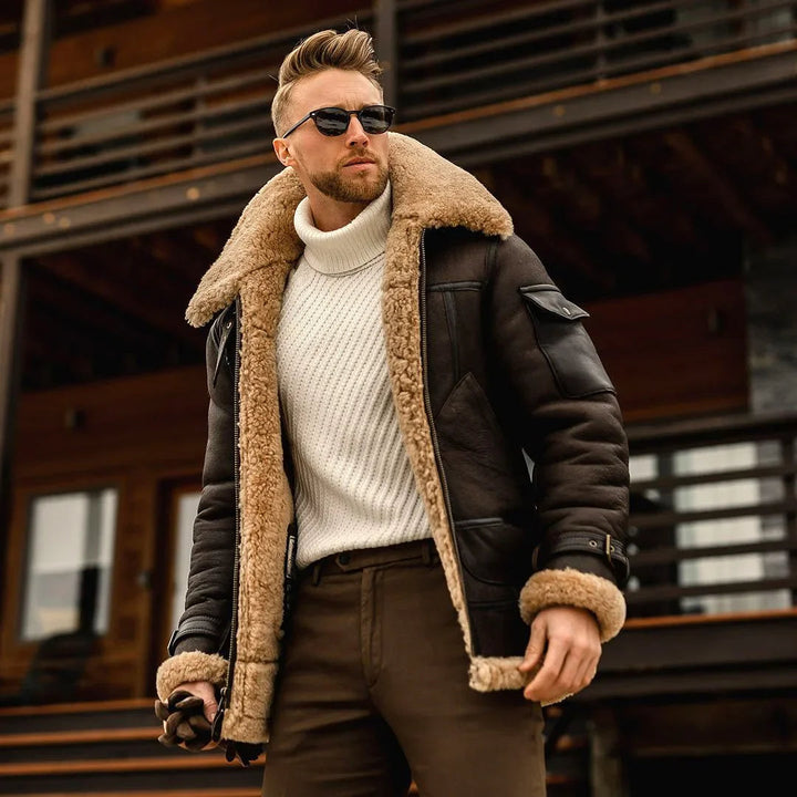 Franklyn - Chaqueta Casual de Piel Engrosada