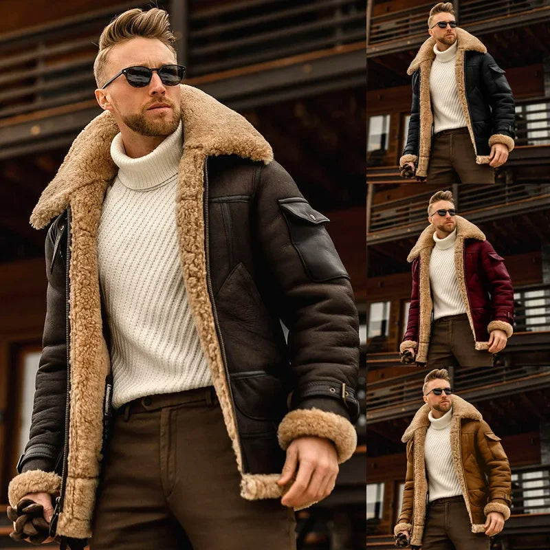 Franklyn - Chaqueta Casual de Piel Engrosada