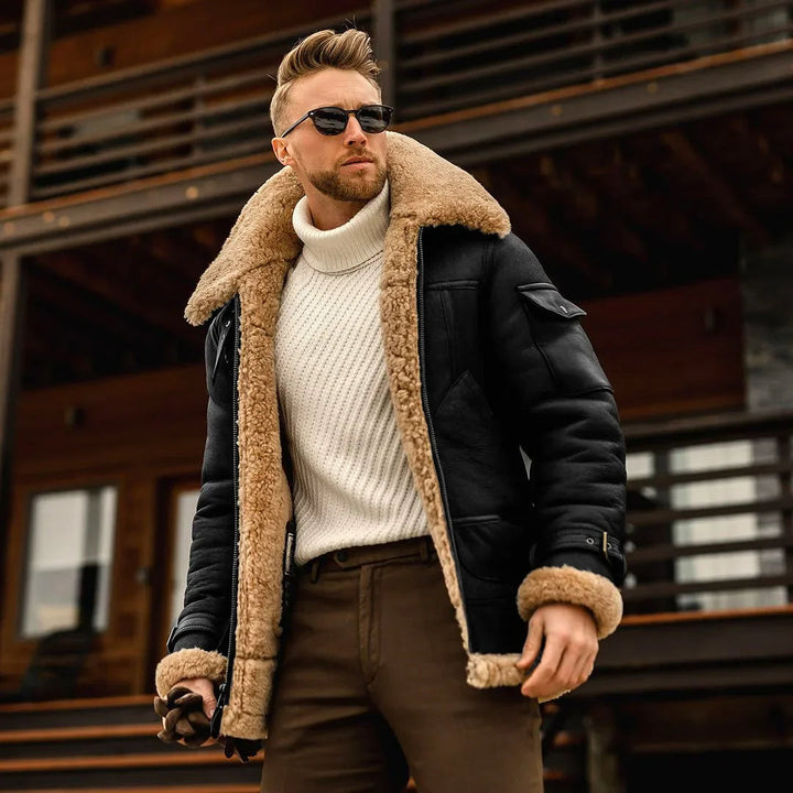 Franklyn - Chaqueta Casual de Piel Engrosada