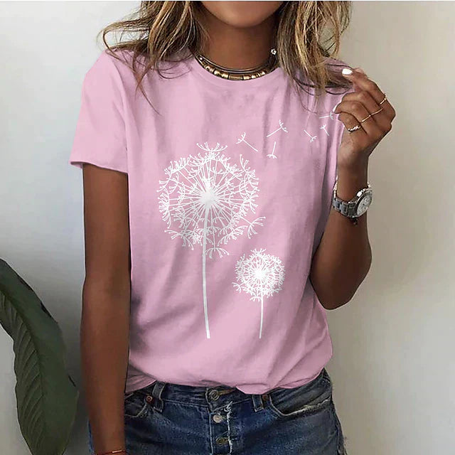 Rafaela - Camiseta Elegante Con Estampado De Diente De León