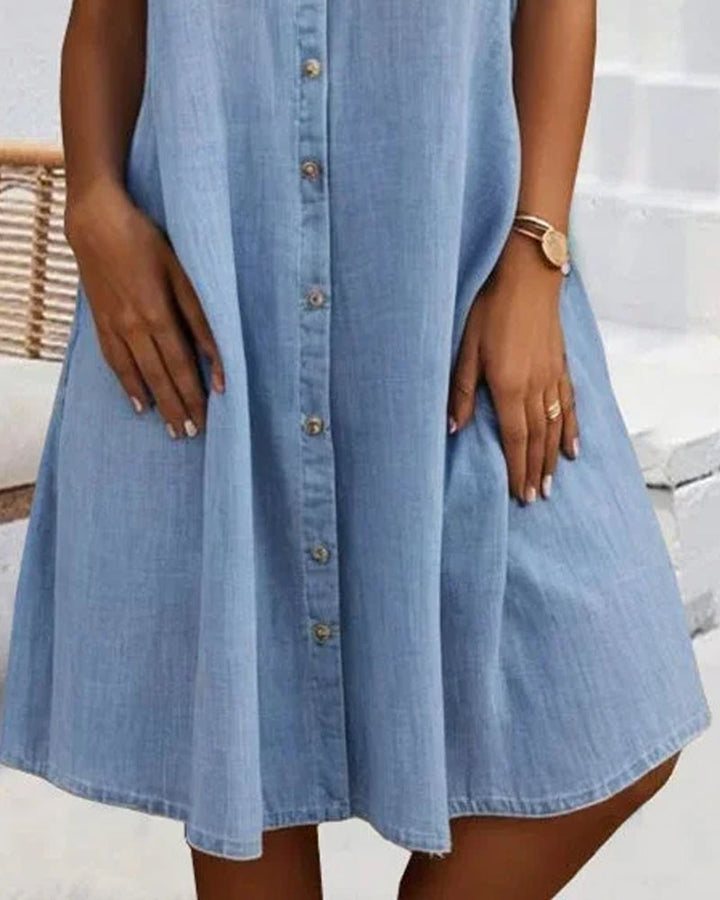 Joanna - Vestido Midi de Manga Corta