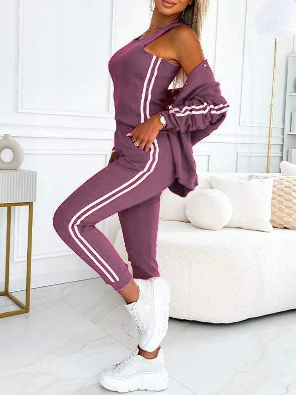 Kendra - Cuello Redondo Chaqueta Y Pantalón Juego de 3 Piezas