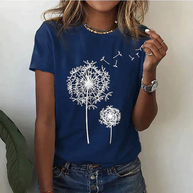 Rafaela - Camiseta Elegante Con Estampado De Diente De León