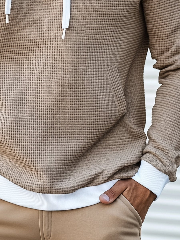 Valtin - Sudadera con capucha Waffle, manga larga