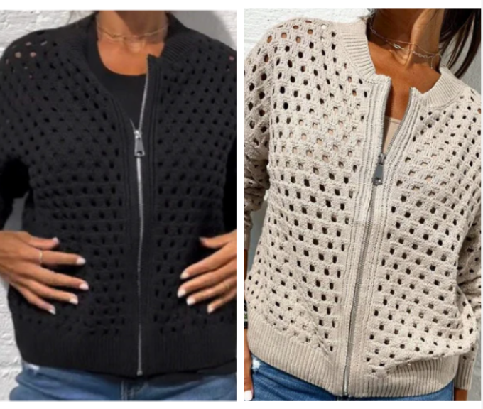 Kelsey - De Punto Chaqueta Con Cremallera