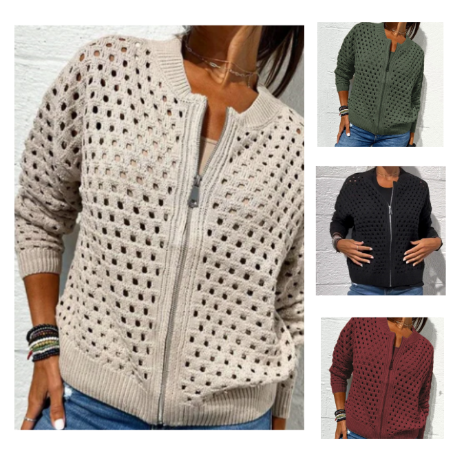 Kelsey - De Punto Chaqueta Con Cremallera