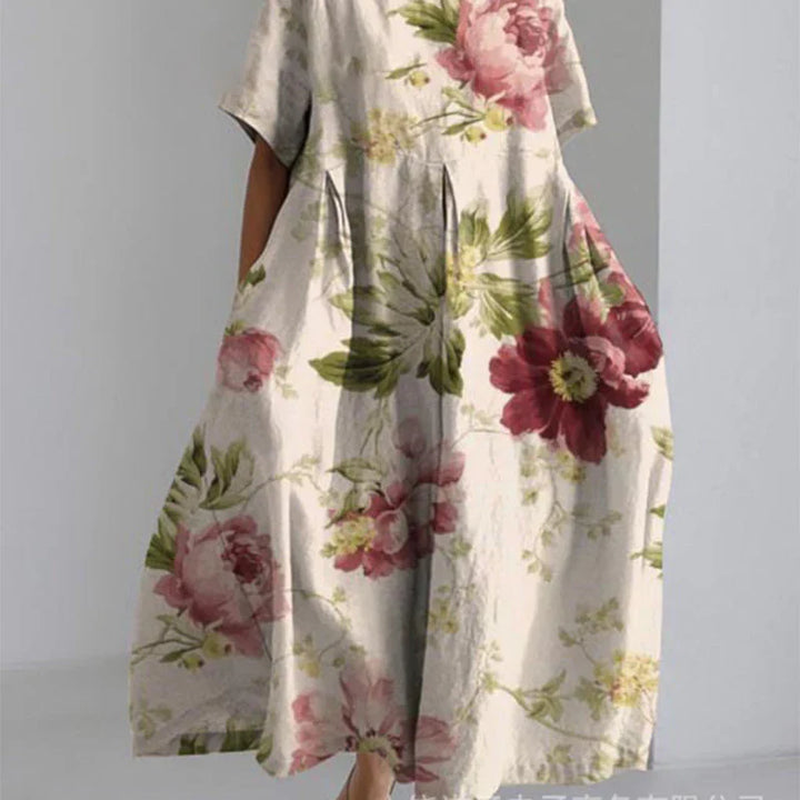 Jitske - Vestido Con Cordones y Estampado Floral