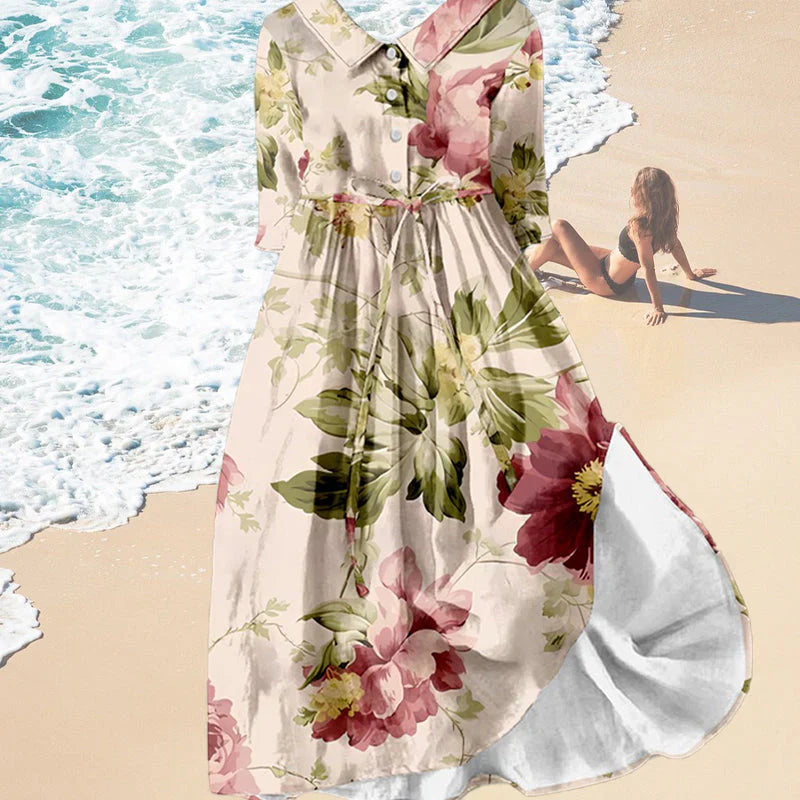 Jitske - Vestido Con Cordones y Estampado Floral