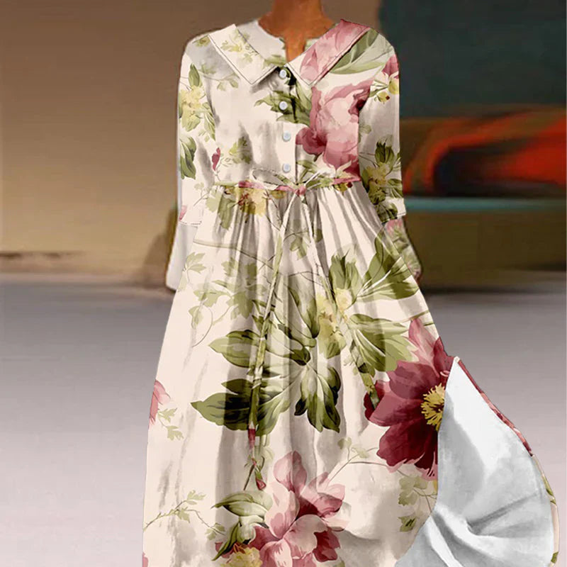 Jitske - Vestido Con Cordones y Estampado Floral