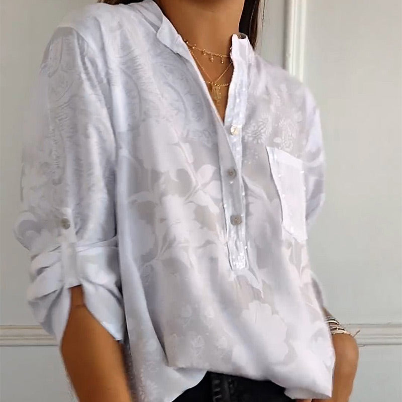Sylke -  Top Estampado Con Medio Botón
