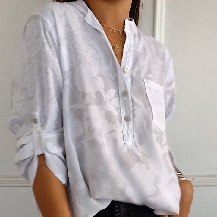 Sylke -  Top Estampado Con Medio Botón