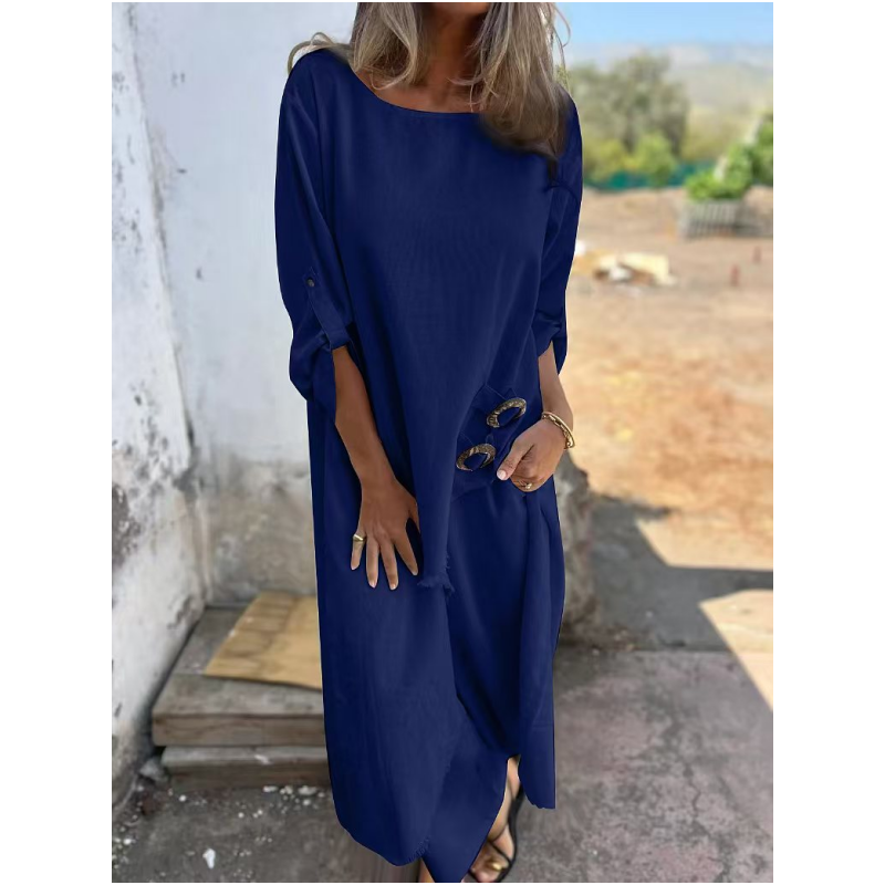Yeliz - Elegante Traje de dos Piezas de Algodón y Lino