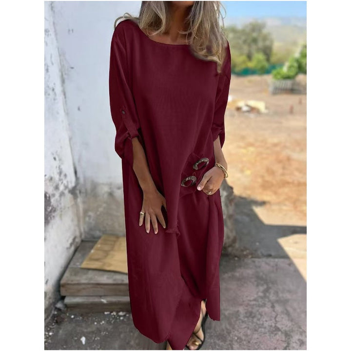 Yeliz - Elegante Traje de dos Piezas de Algodón y Lino
