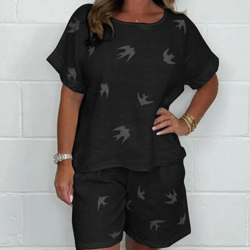 Andriana - Conjunto de Dos Piezas Estampado Informal