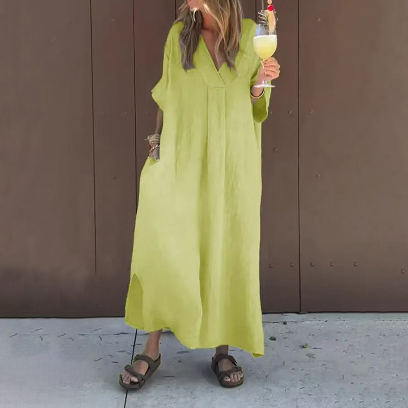 Arantxa - Elegante Vestido Maxi Con Cuello En V