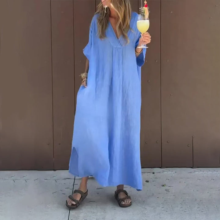 Arantxa - Elegante Vestido Maxi Con Cuello En V