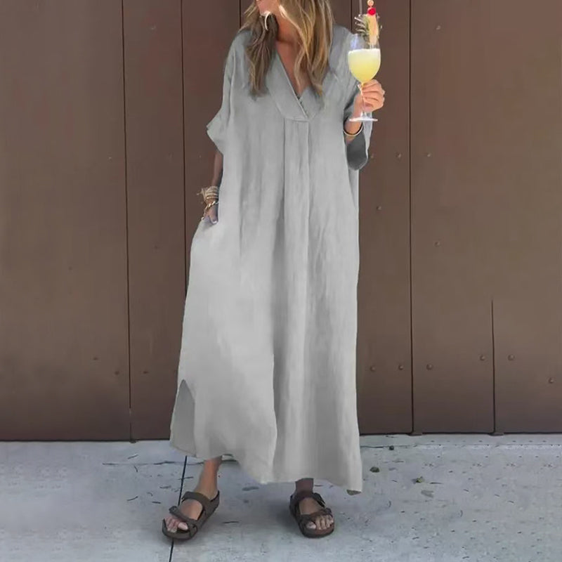 Arantxa - Elegante Vestido Maxi Con Cuello En V
