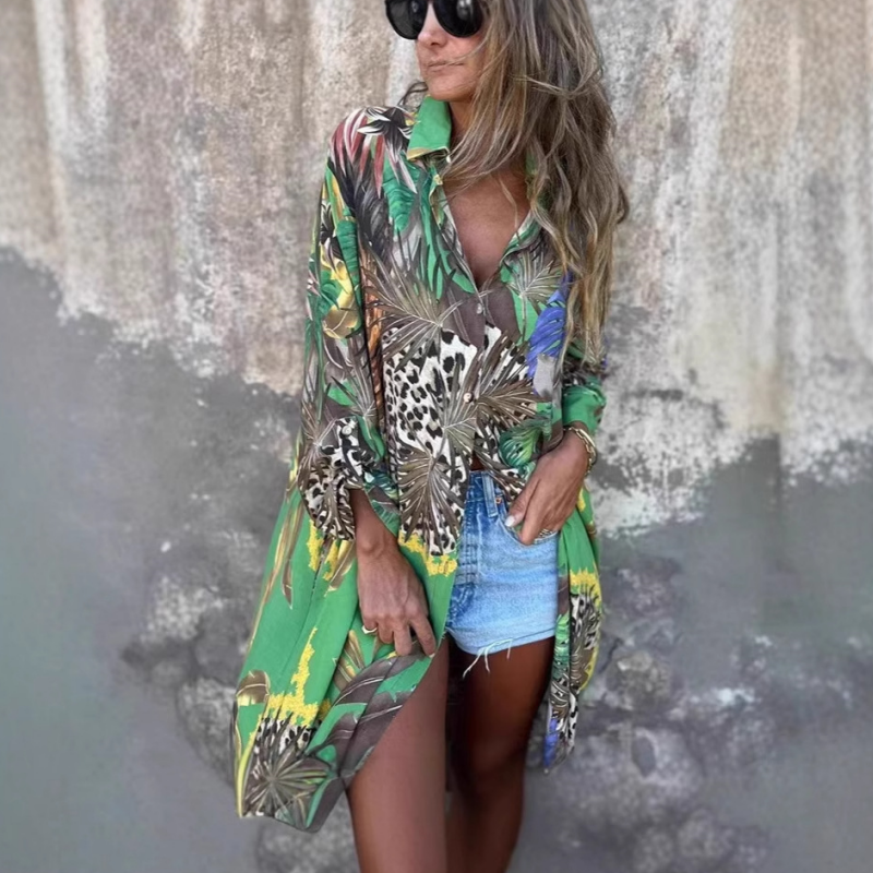 Roelie - Vestido Estampado De Manga Larga