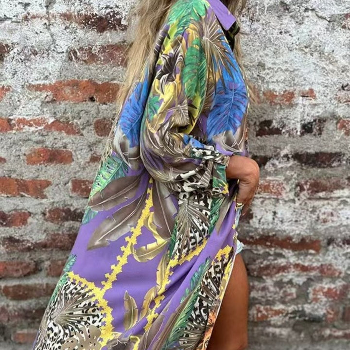 Roelie - Vestido Estampado De Manga Larga