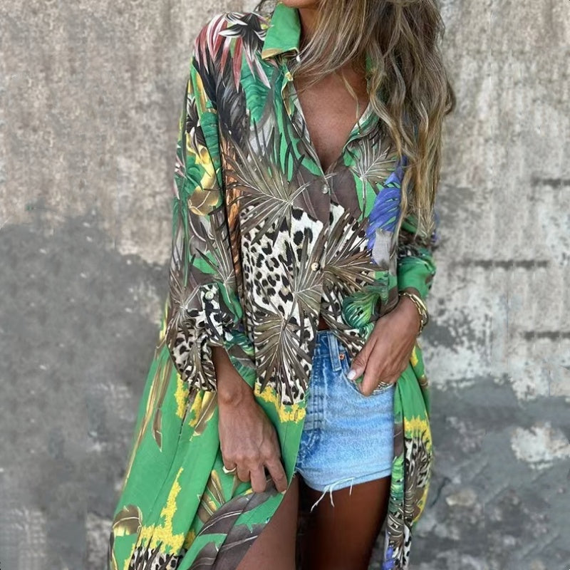 Roelie - Vestido Estampado De Manga Larga