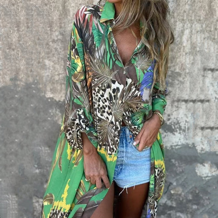 Roelie - Vestido Estampado De Manga Larga