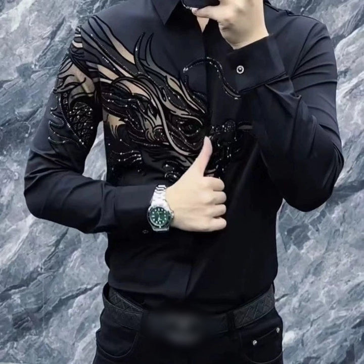 Zeljko -  Elegante Camisa Estampada de Corte Ajustado