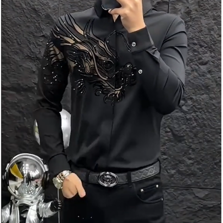 Zeljko -  Elegante Camisa Estampada de Corte Ajustado