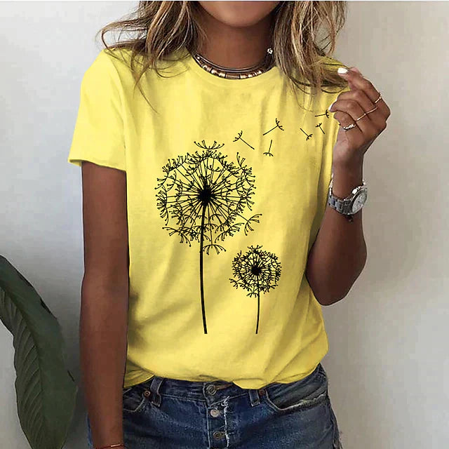 Rafaela - Camiseta Elegante Con Estampado De Diente De León
