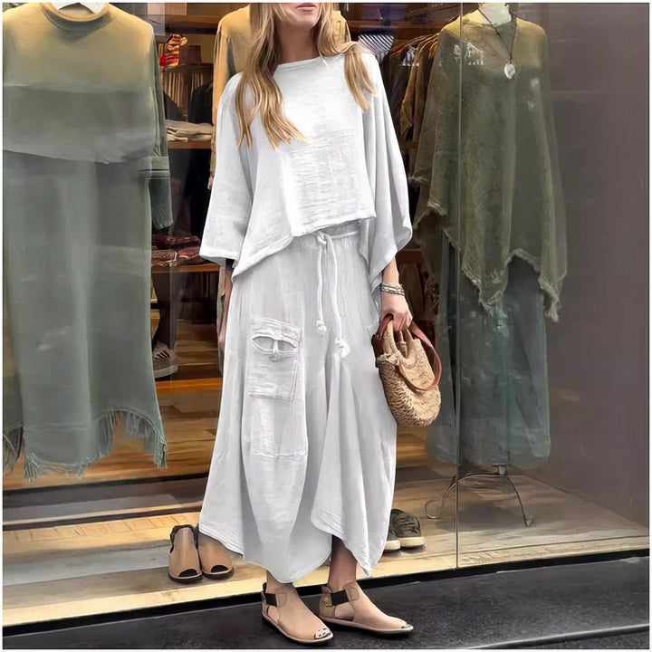 Elaine - Conjunto Casual De Dos Piezas Blusa y Falda