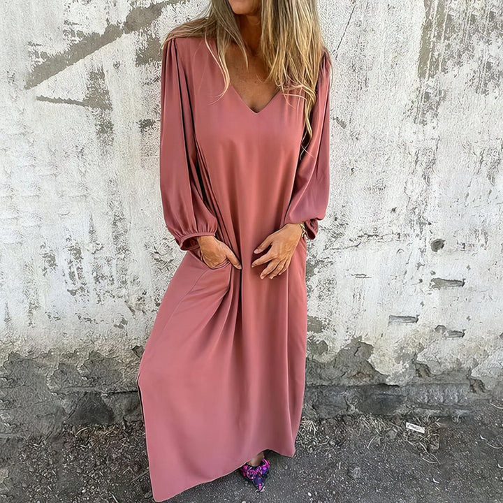 Willeke - Vestido Largo Con Bolsillos y Abertura