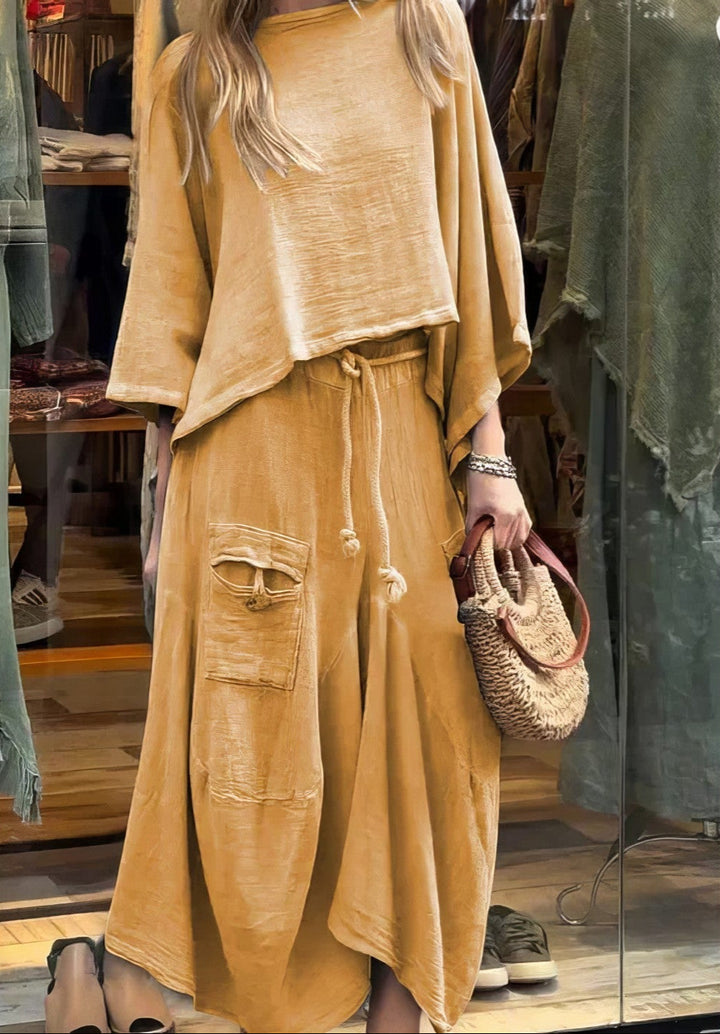 Elaine - Conjunto Casual De Dos Piezas Blusa y Falda